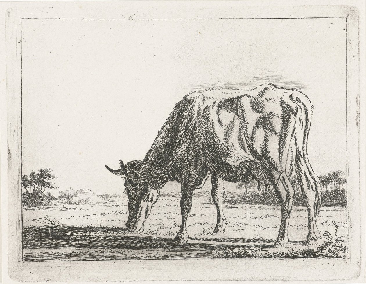 pasoucí se kráva od Jacobus Cornelis Gaal