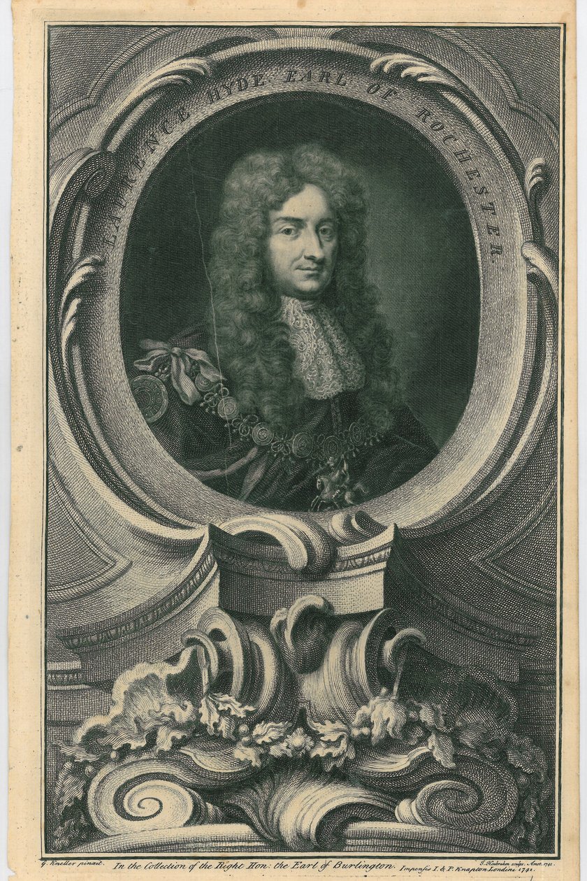 Laurence Hyde, hrabě z Rochesteru, 1741 od Jacobus Houbracken