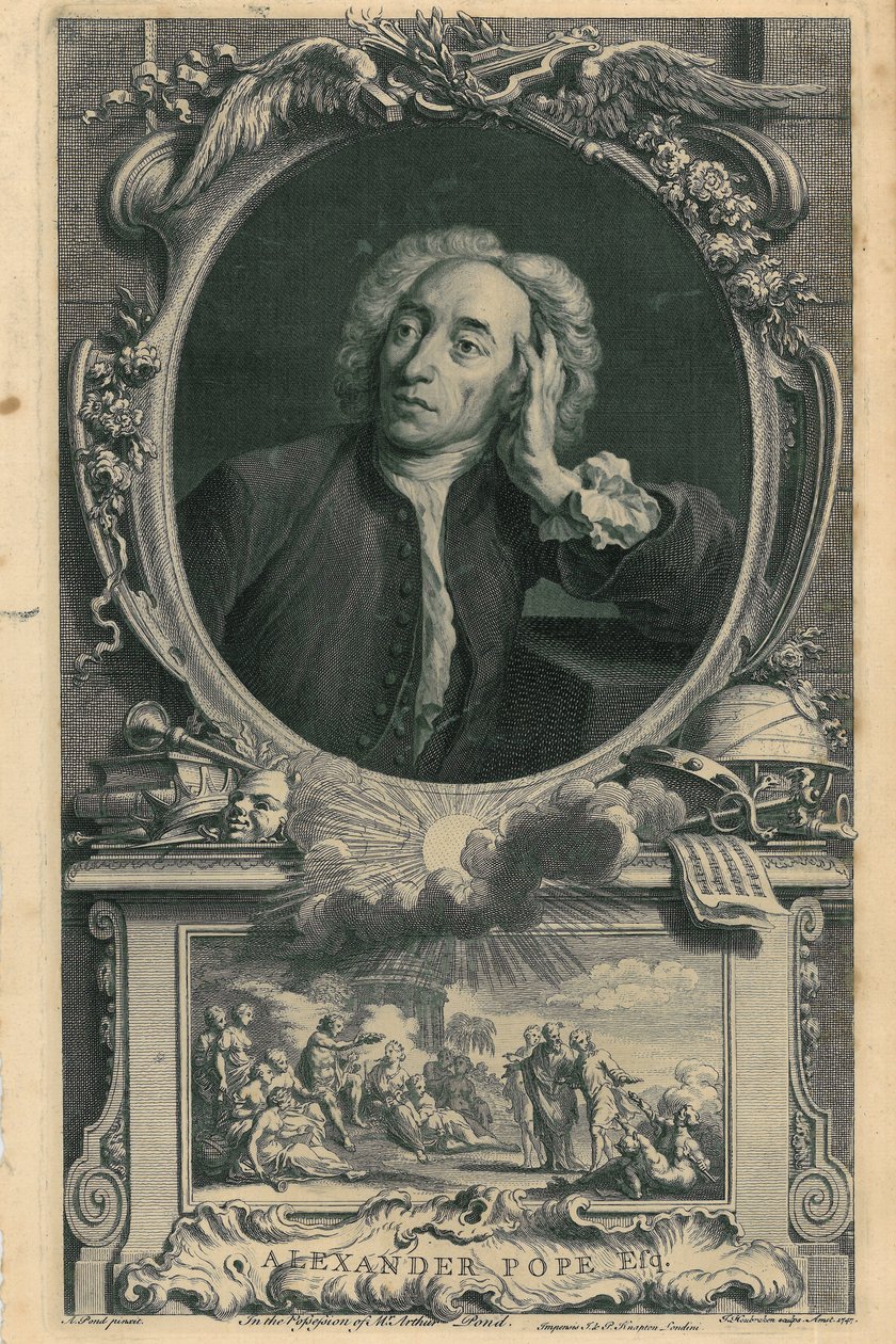 Alexandr Pope od Jacobus Houbraken