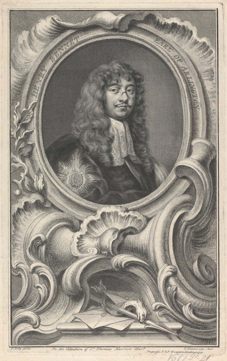 Henry Bennet, 1. hrabě z Arlingtonu od Jacobus Houbraken