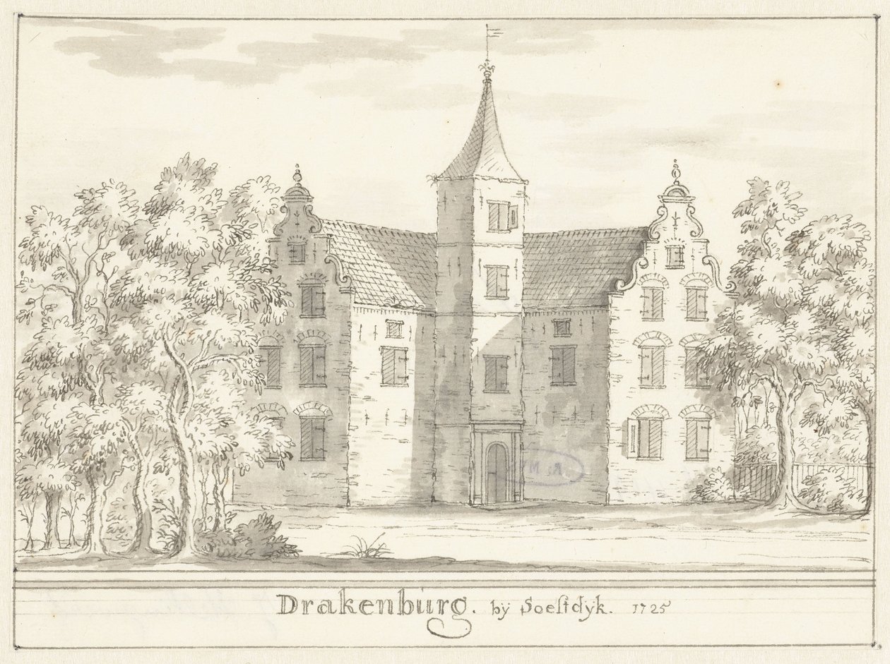 Hrad Drakenburg poblíž Soestdijk od Jacobus Stellingwerff