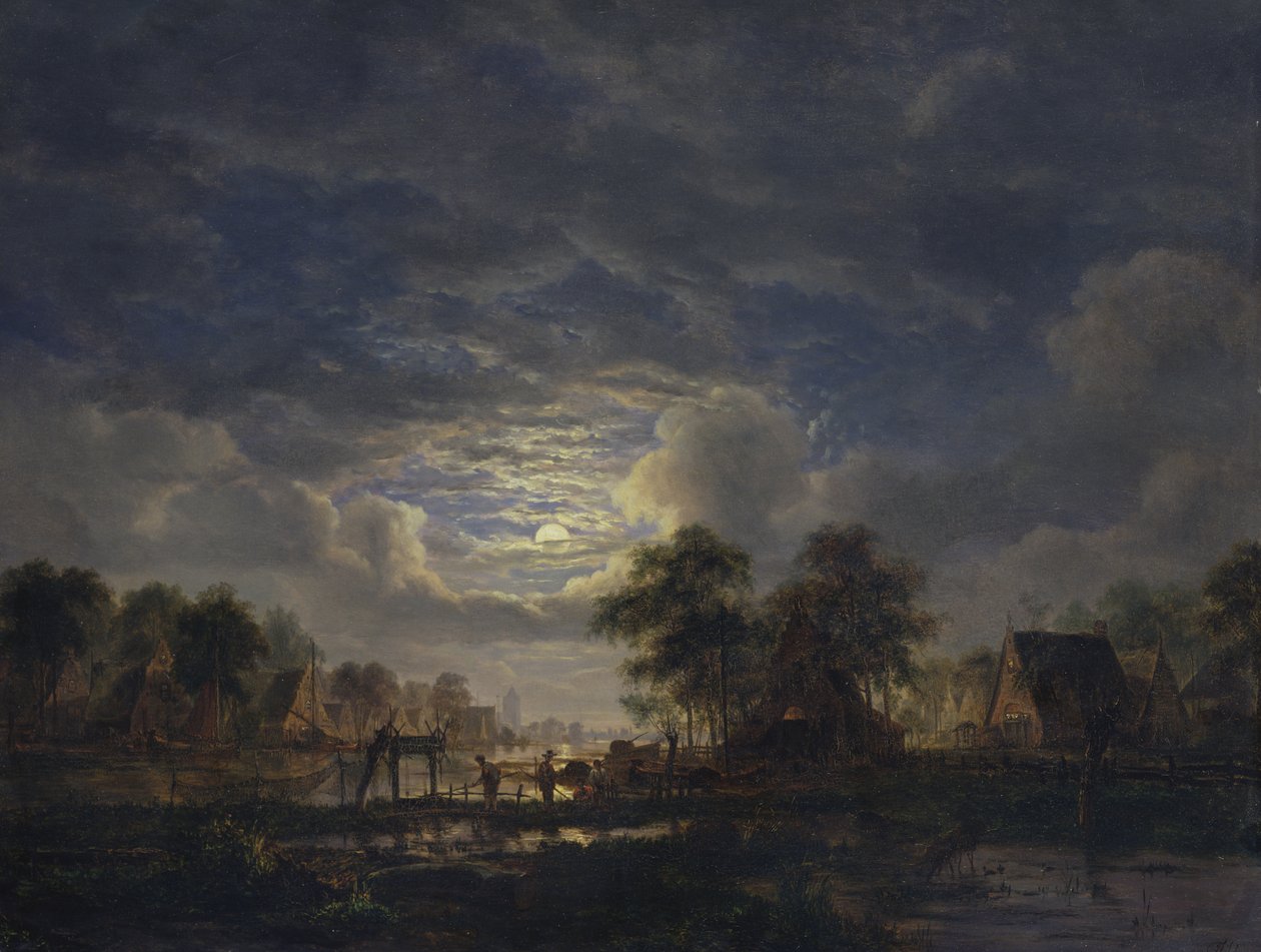 Vesnice na kanálu, 1840 od Jacobus Theodorus Abels