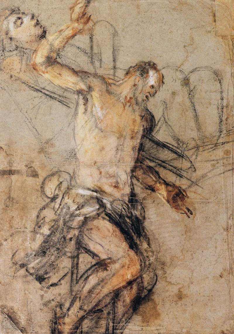 Dobrý zloděj na kříži od Jacopo Bassano