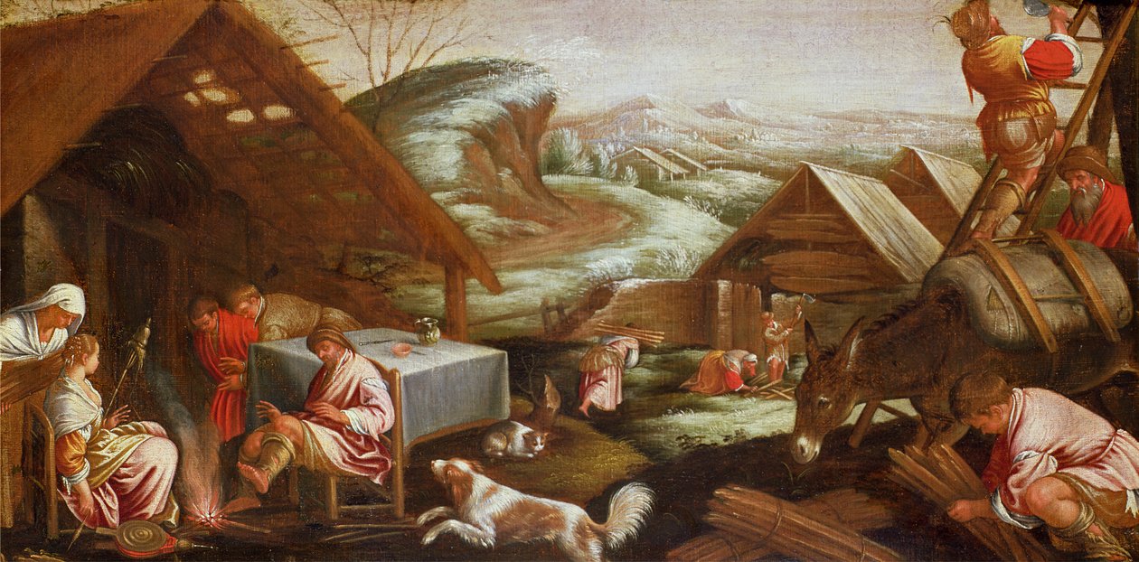 Zimní scéna od Jacopo Bassano