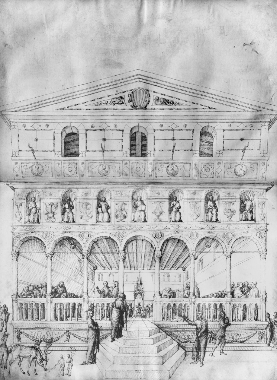 Dvanáctiletý Ježíš Kristus v chrámu mezi lékaři, z alba kreseb Jacopa Belliniho (pero a tuš na pergamenu) od Jacopo Bellini