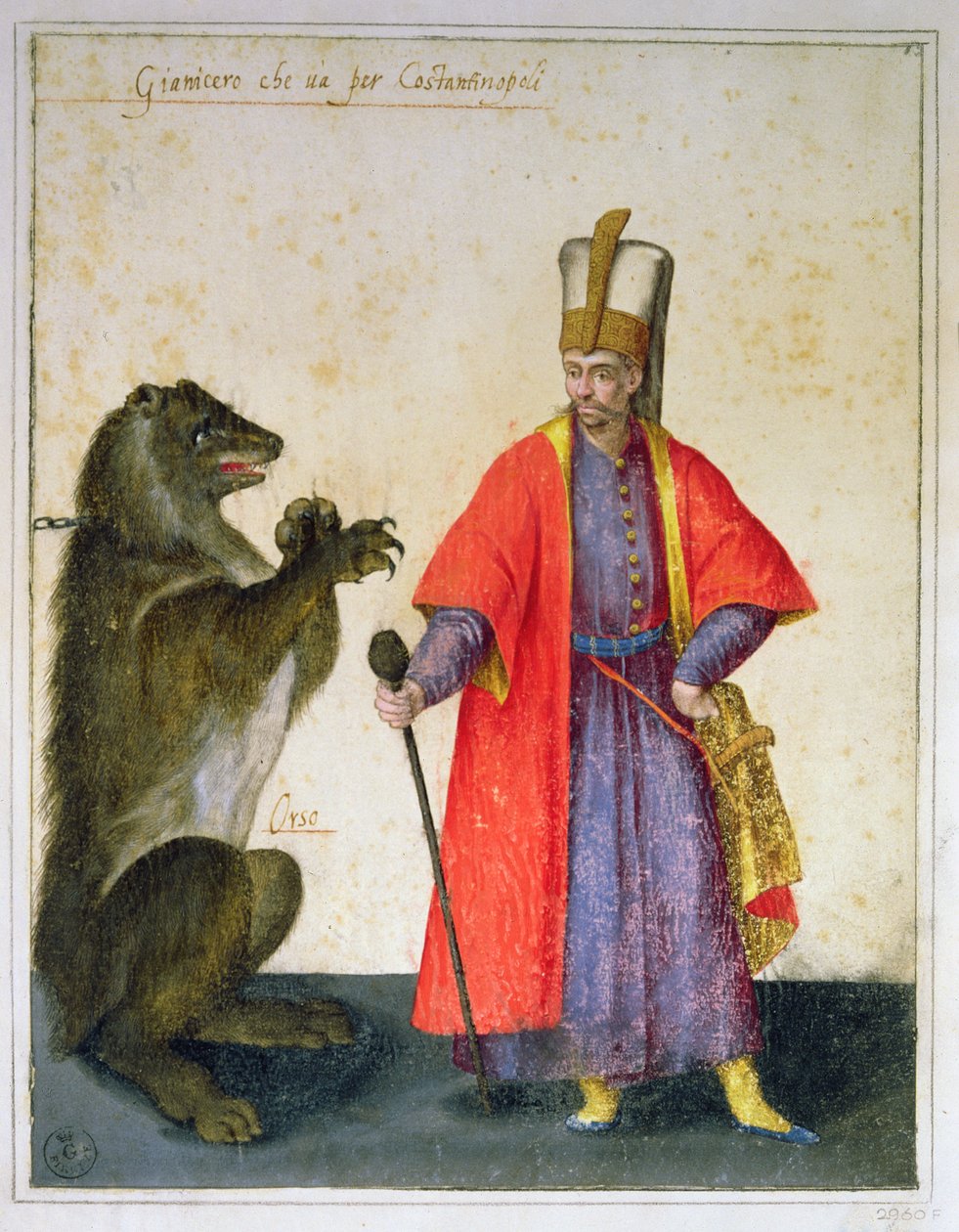 Janissary (pero a inkoust s wc na papíře) od Jacopo Ligozzi