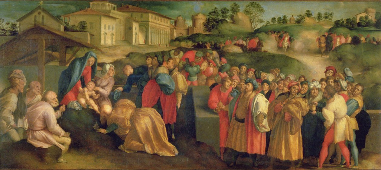Klanění tří králů od Jacopo Pontormo