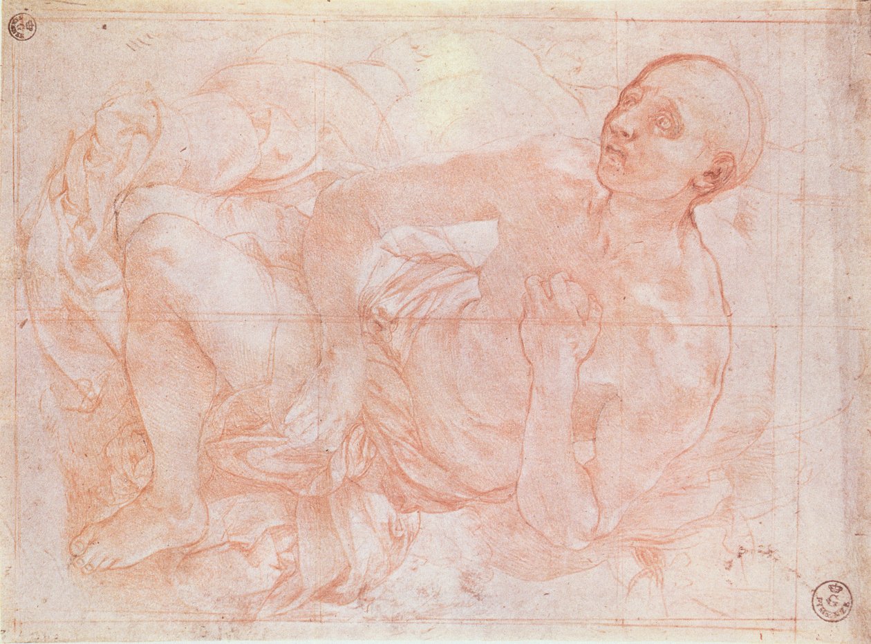 Svatý Jeroným (křída) od Jacopo Pontormo