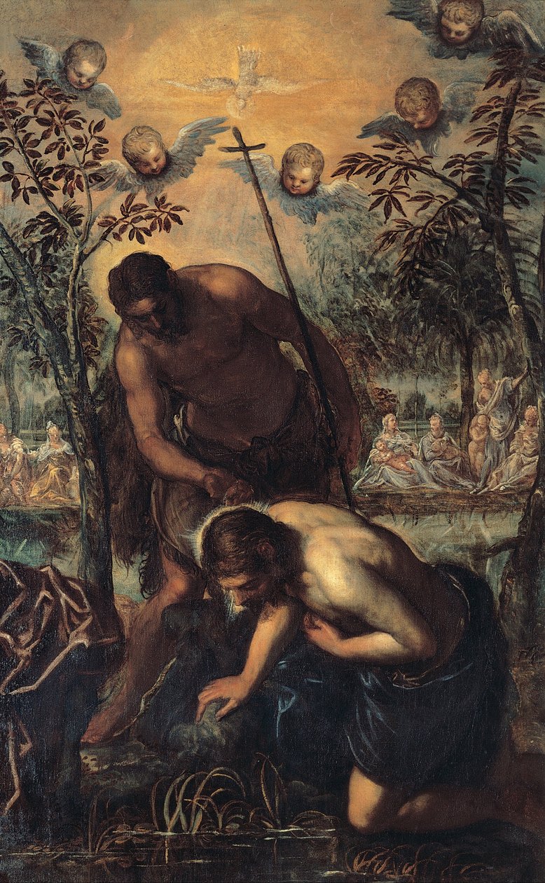 Křest Kristův od Jacopo Robusti Tintoretto
