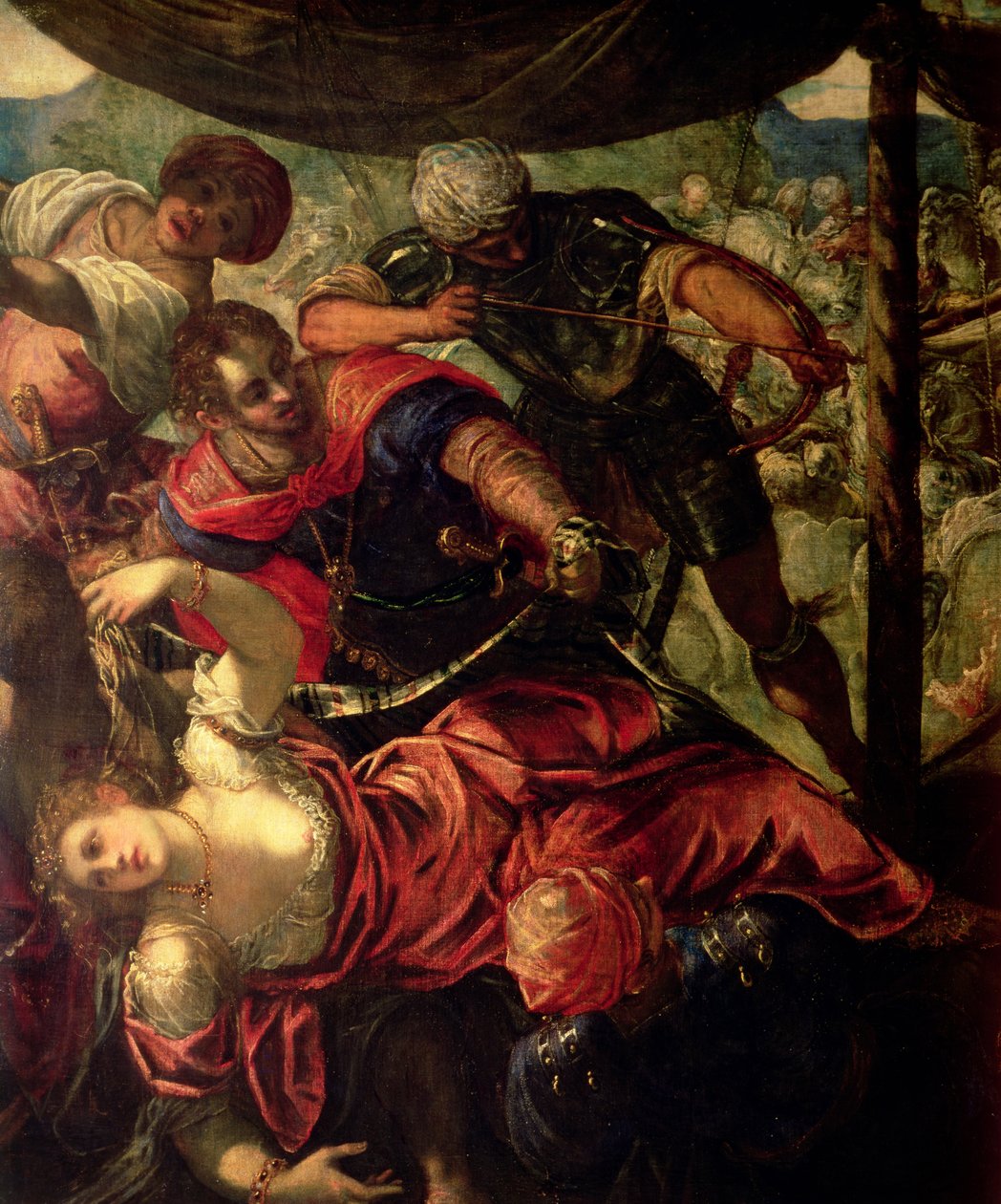 Bitva mezi Turky a křesťany, asi 158889 (detail snímku 38671) od Jacopo Robusti Tintoretto