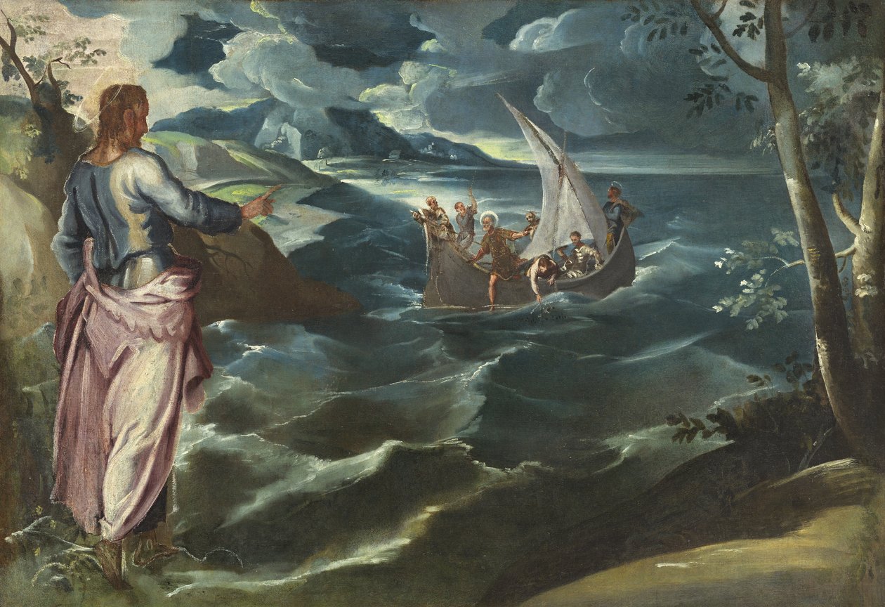 Kristus u Galilejského jezera, kolem 1575-80 od Jacopo Robusti Tintoretto