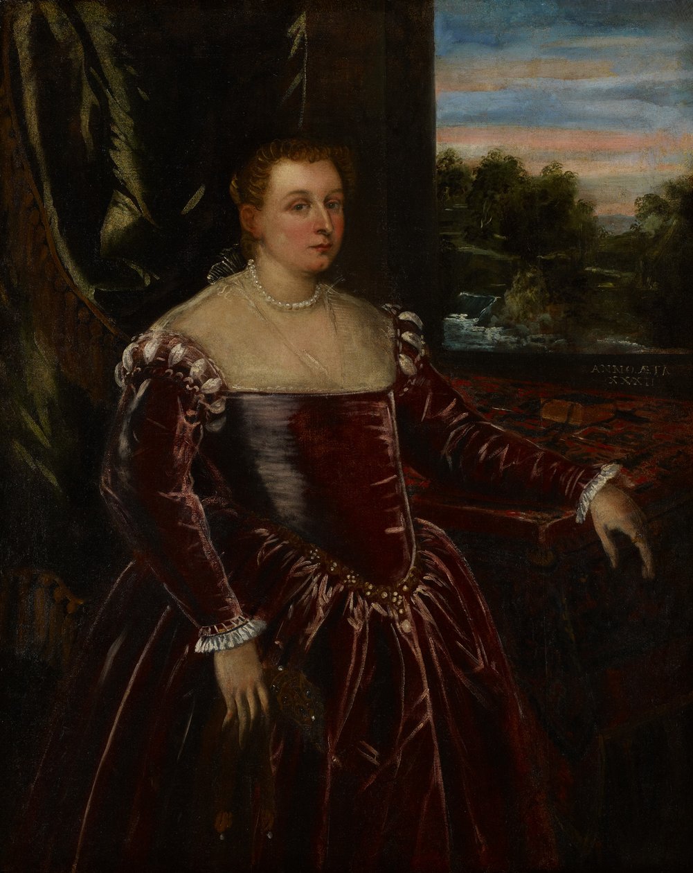 Portrét Dogaressa Morosina Morosini, 1570-80 od Jacopo Robusti Tintoretto