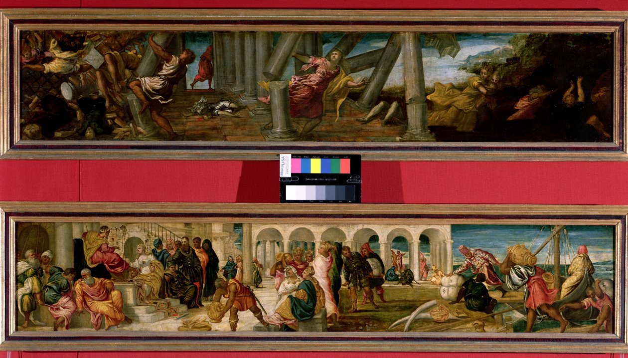 Smrt Samsona; Královna ze Sáby před králem Šalamounem (pár), 1543 od Jacopo Robusti Tintoretto
