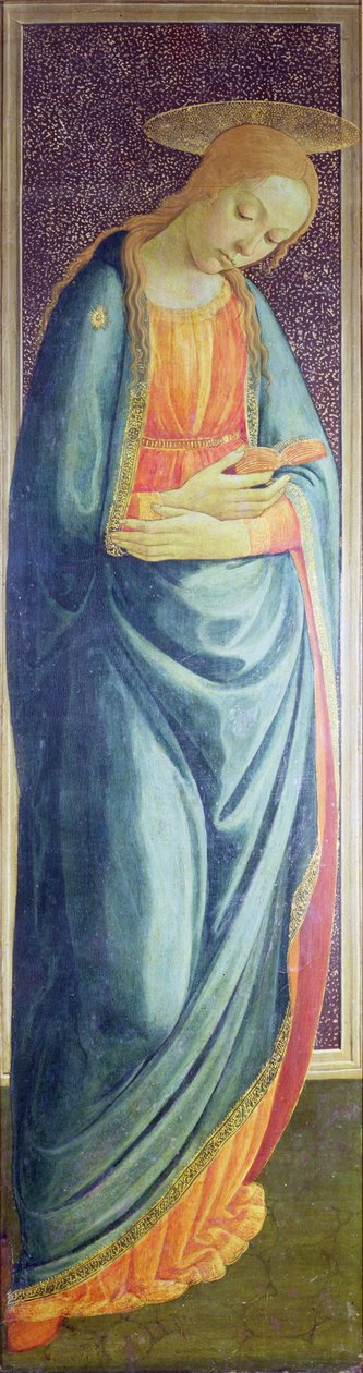 Panna Maria, 1473 (pravé křídlo diptychu Zvěstování Panny Marie) (panel) od Jacopo del Sellaio