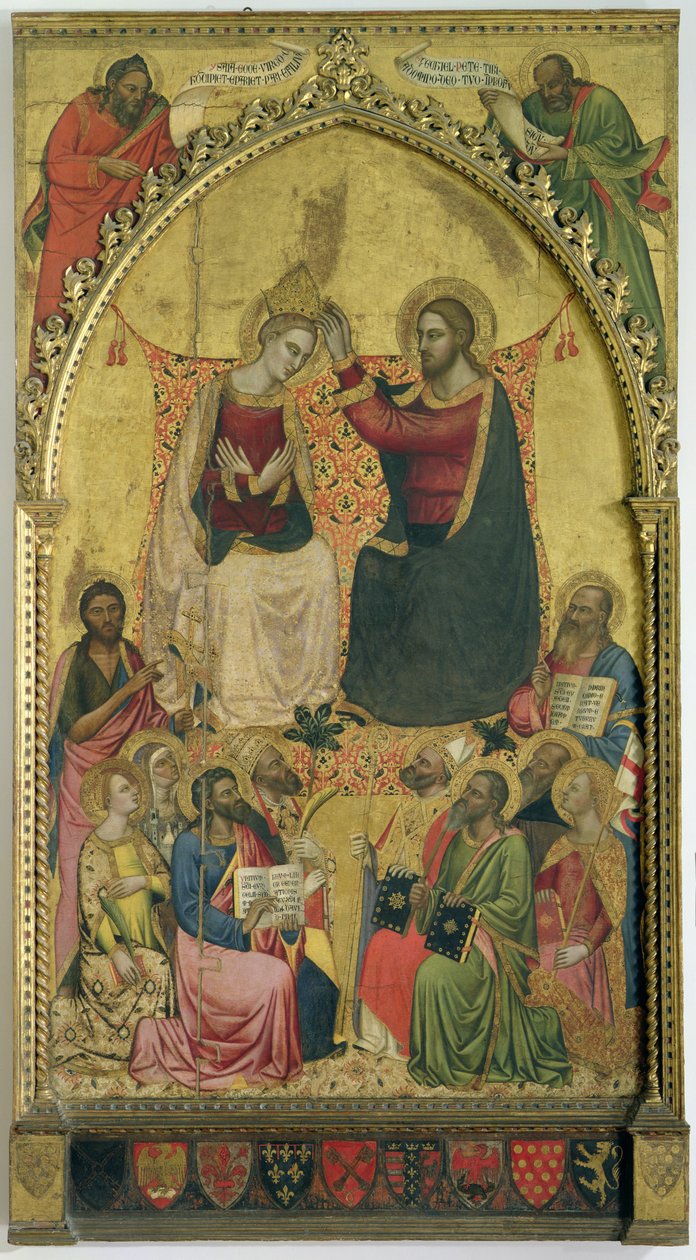 Korunovace Panny Marie se svatými a proroky, kolem roku 1372 (tempera na panelu) od Jacopo di Cione