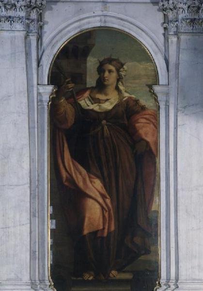 sv. Barbora (část triptychu) od Jacopo (c.1480 1528) Palma