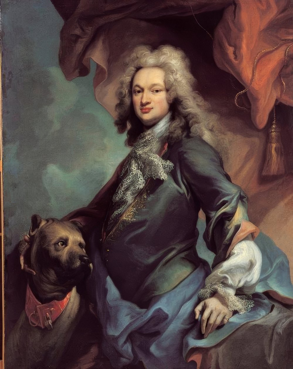 Portrét gentlemana s mastifem od Jacopo Amigoni