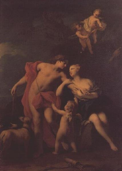 Venuše a Adonis, kolem roku 1740 od Jacopo Amigoni