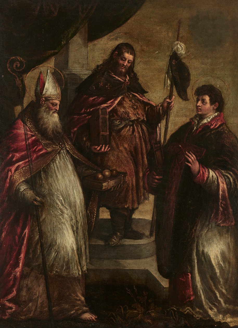 Svatí Jakub Větší, Mikuláš a Vavřinec od Jacopo Bassano