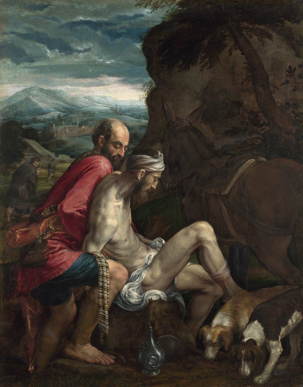 Dobrý samaritán od Jacopo Bassano