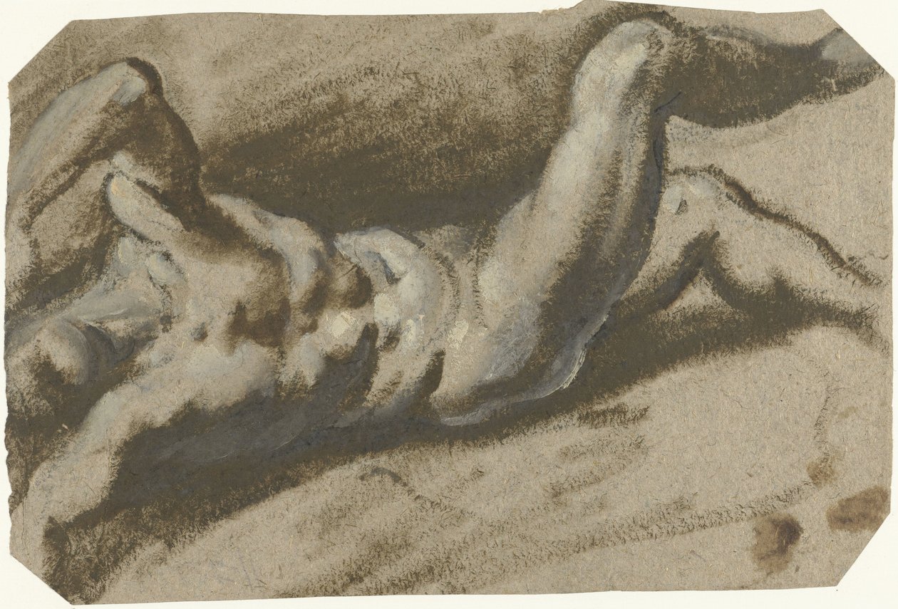 Ležící nahý mladý muž od Jacopo Palma (il Giovane) (attributed to)