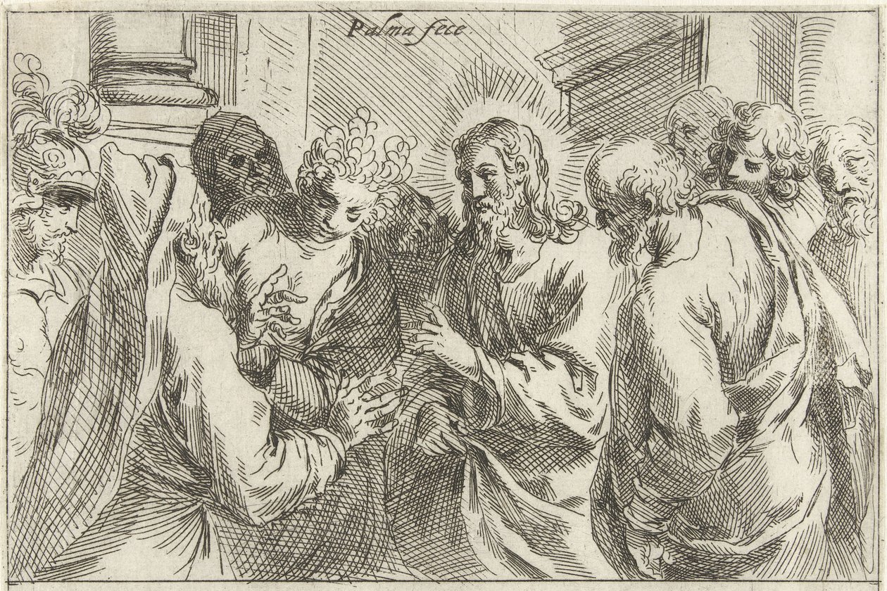 Kristus a žena přistižená při cizoložství od Jacopo Palma (il Giovane)