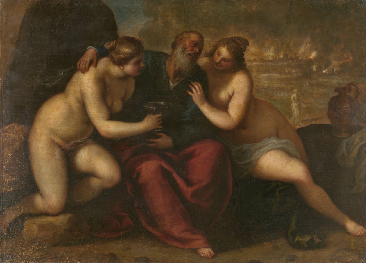 Lot a jeho dcery od Jacopo Palma (il Giovane)