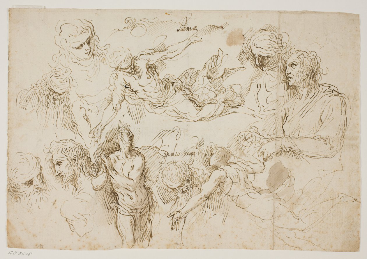 List figurálních studií od Jacopo Palma