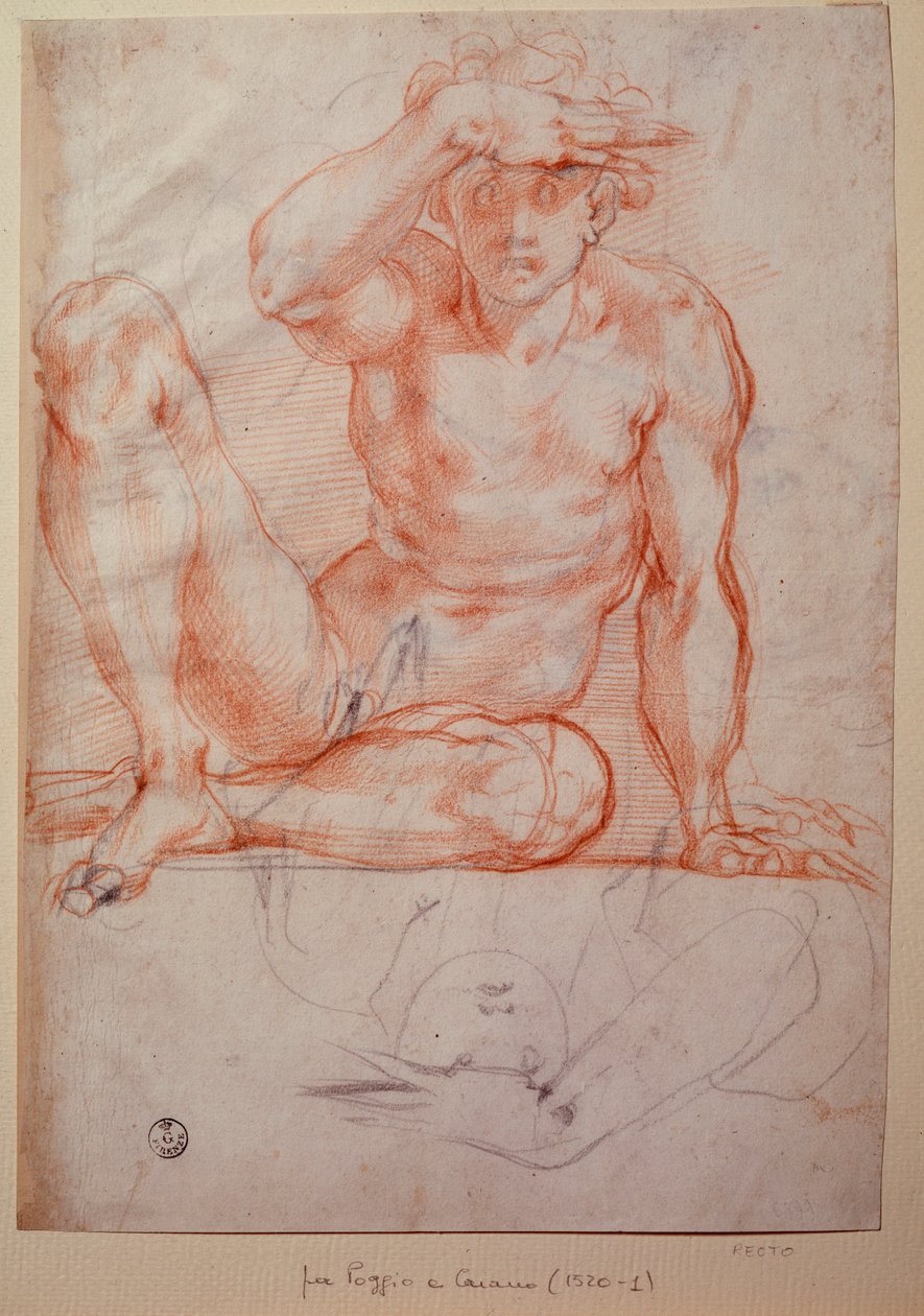 Nahý muž - Kresba od Jacopo Pontormo