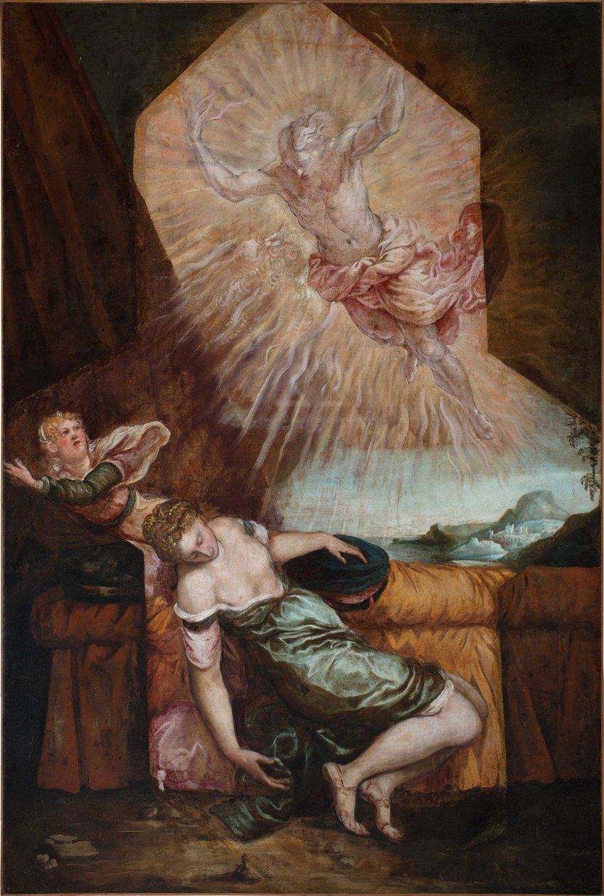 Jupiter a Semele. od Jacopo Robusti Tintoretto