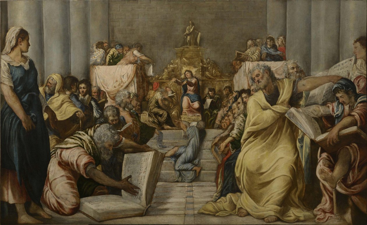Kristus diskutuje v chrámu od Jacopo Tintoretto