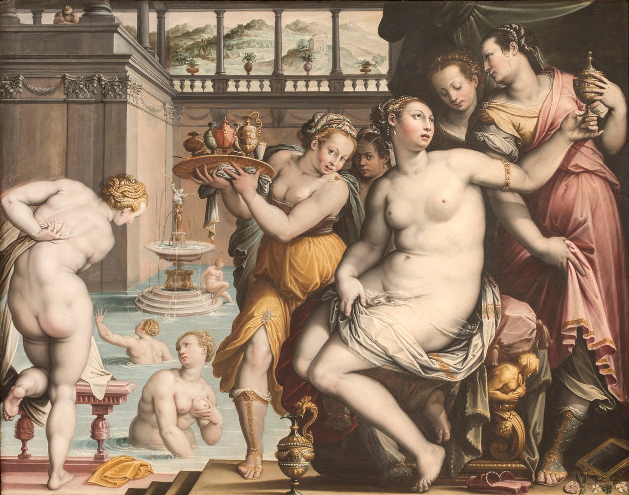 Bathsheba at Her Bath, 1573-1574. od Jacopo Zucchi