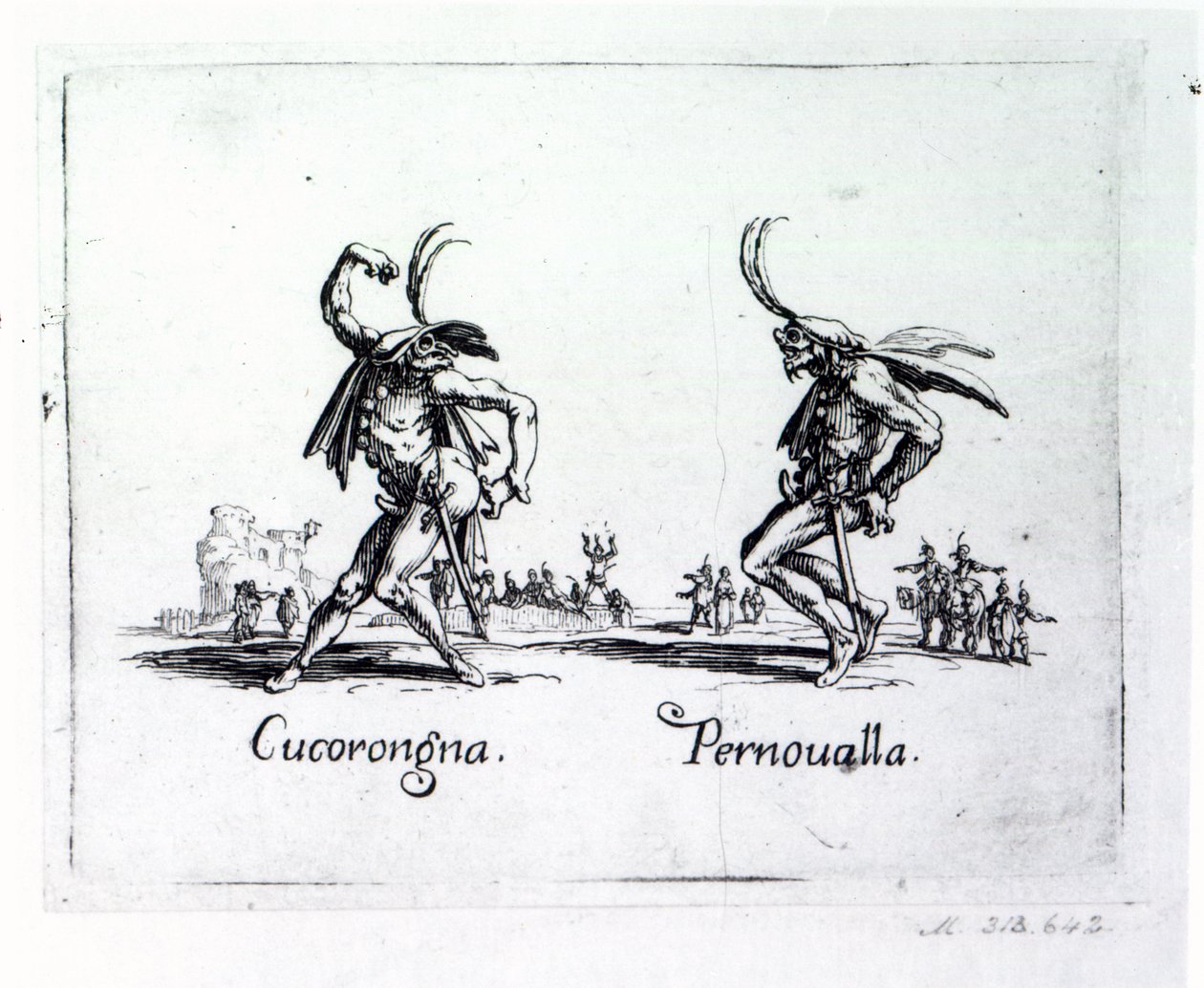 Balli de Sfessania, cca 1622 od Jacques Callot