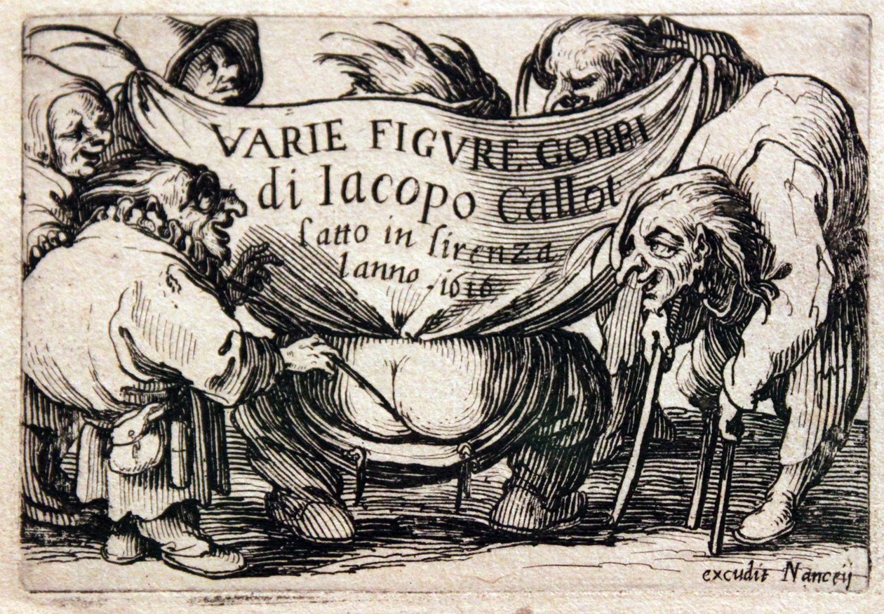 Různé figury Gobbi od Jacques Callot