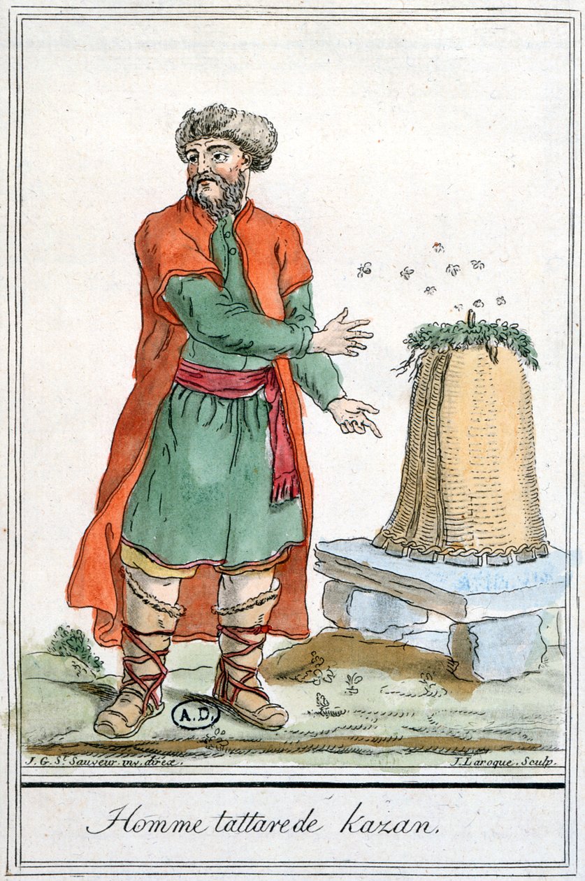 Kazaňský Tatar s úlem, z "Encyklopedie cest", vyryl J. Laroque, 1796 od Jacques Grasset de Saint Sauveur