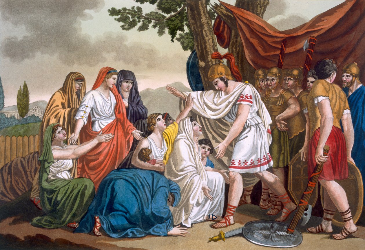 Coriolanus a jeho matka Volumnia, ilustrace z 