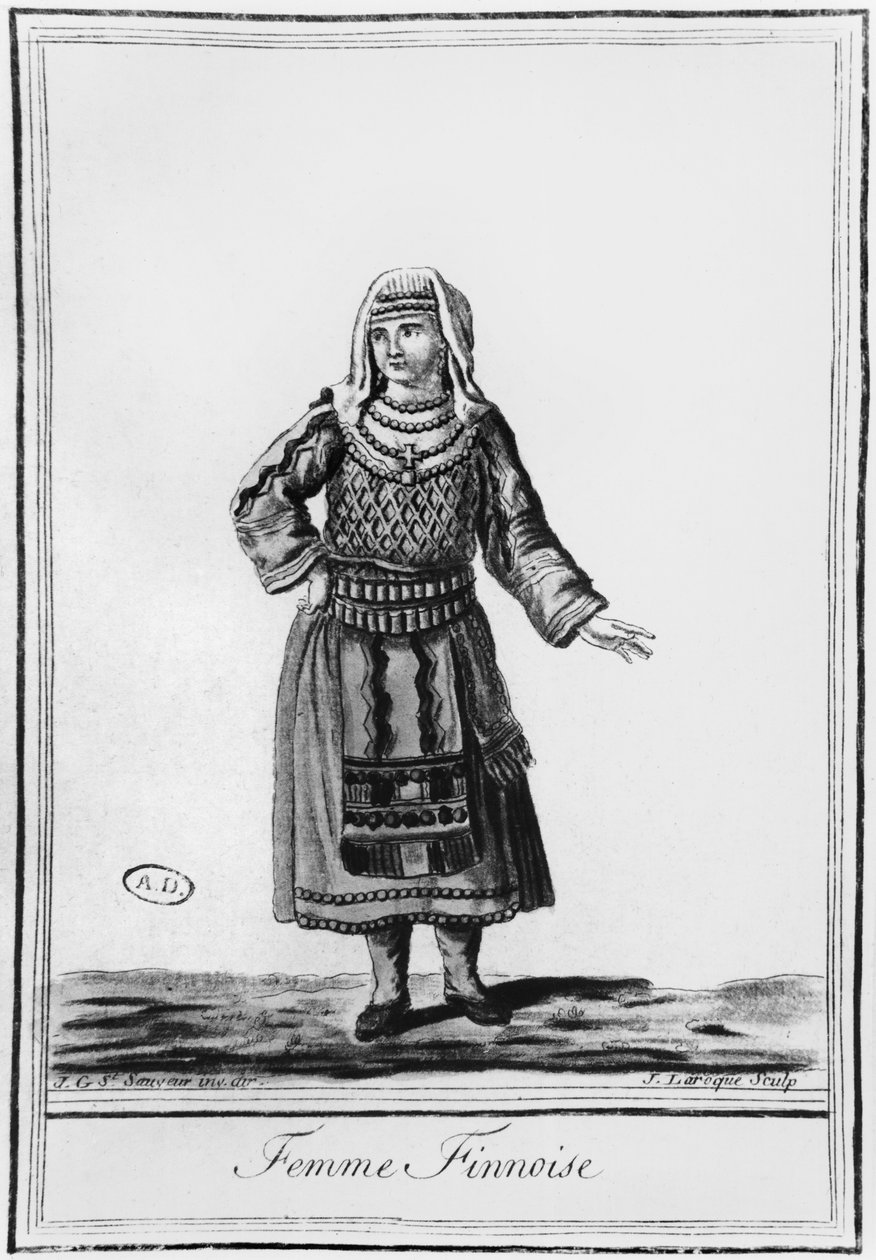 Finka v kroji, rytina J. Laroque od Jacques Grasset de Saint Sauveur