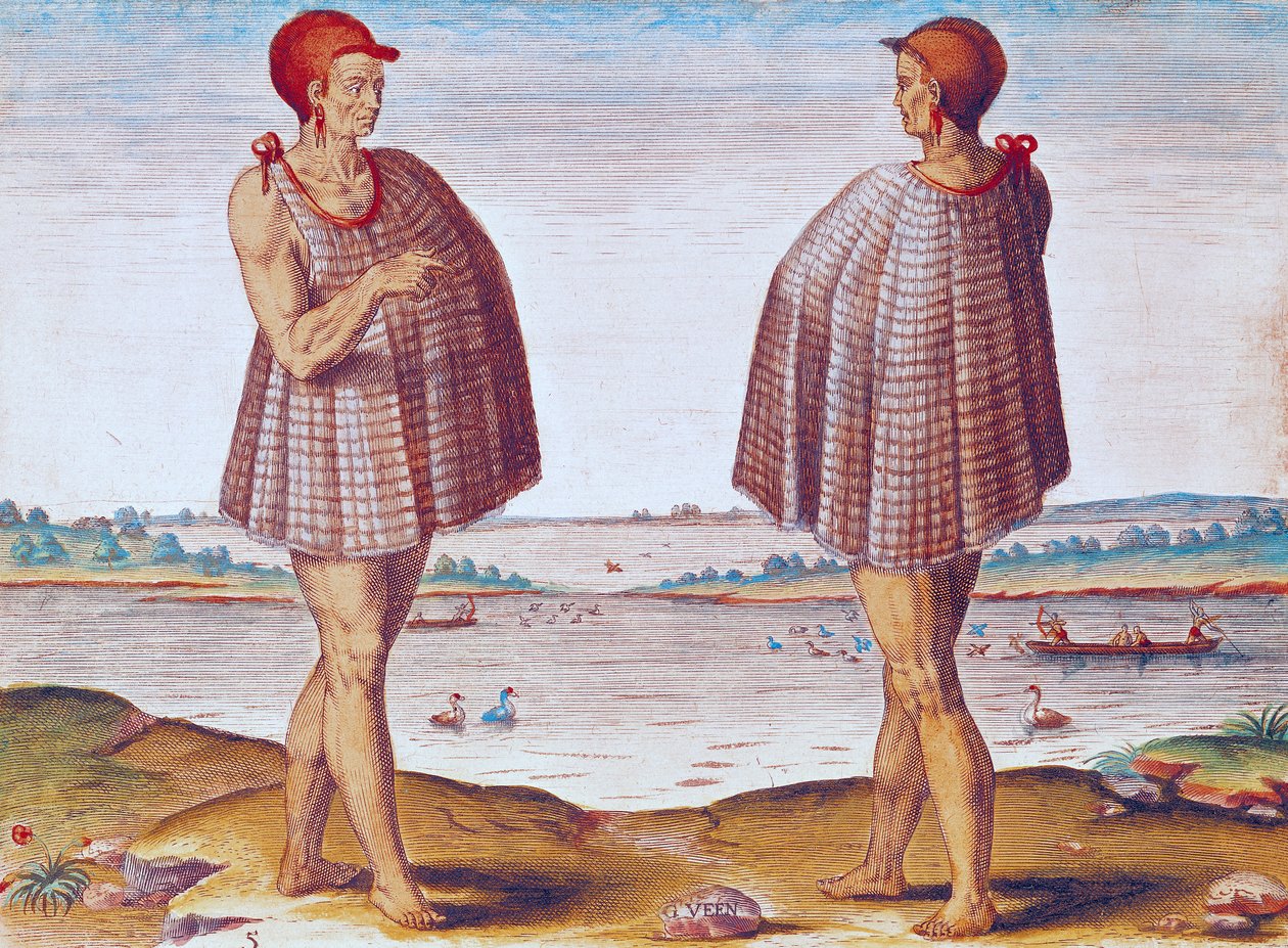Kněz ze Secotonu ve Virginii, z knihy "Admiranda Narratio..", vyryl Theodore de Bry (1528-88) 1585-88 od Jacques Le Moyne