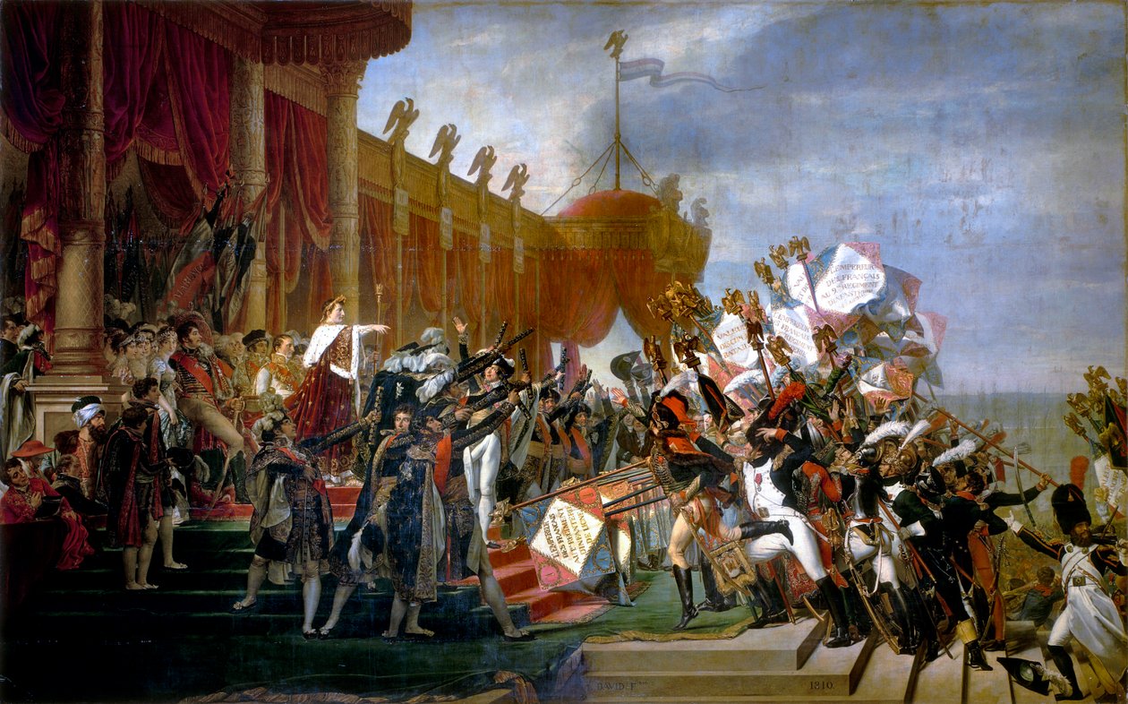 Po Distribuci orlů, 5. prosince 1804, armáda skládá přísahu císaři od Jacques Louis David
