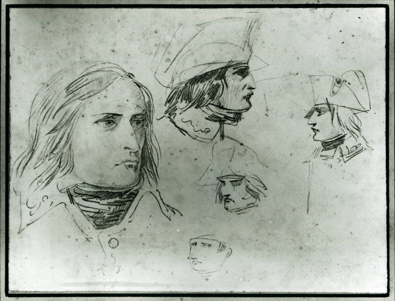 Náčrtky Napoleona Bonaparta, 1797 (tužka) od Jacques Louis David