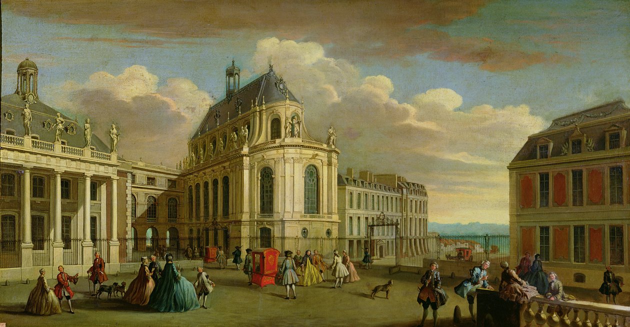 Pohled na kapli zámku ve Versailles z nádvoří od Jacques Rigaud
