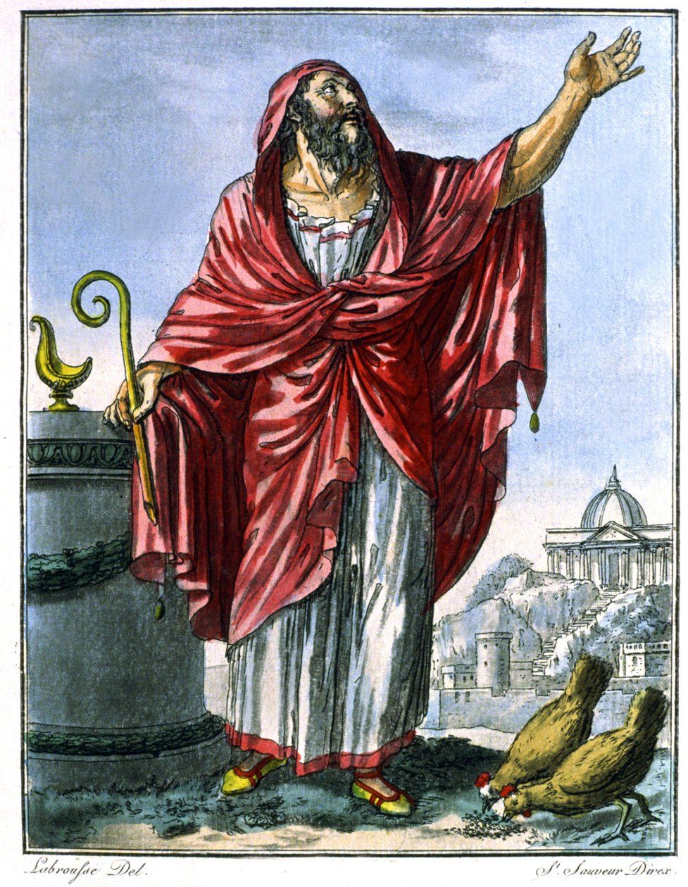římský augur od Jacques (after) Grasset de Saint Sauveur