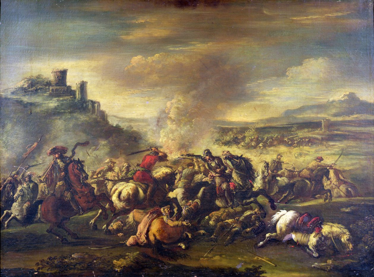 Boj kavalérie od Jacques 1621 76 Courtois
