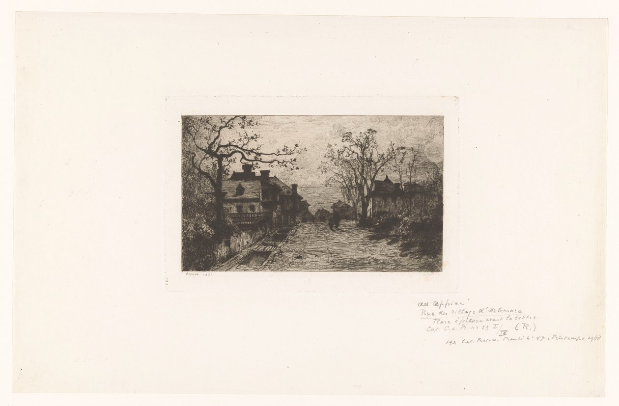 Vesnická ulice s postavami od Jacques Barthélemy Appian (Adolphe)