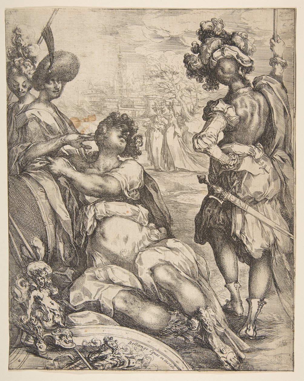 Vojenské postavy mimo město, 1595-1616. od Jacques Bellange