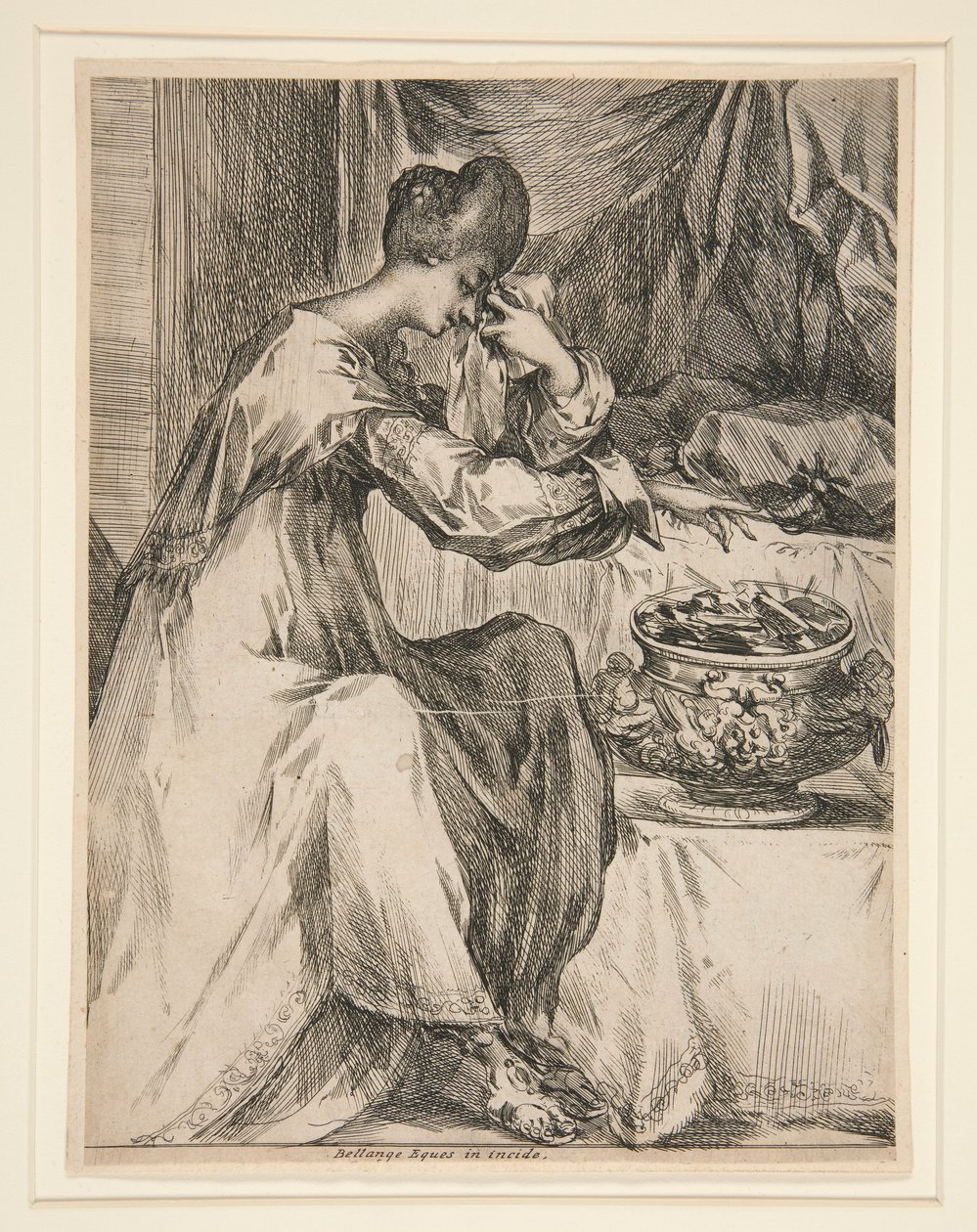 Žena v Brazier od Jacques Bellange
