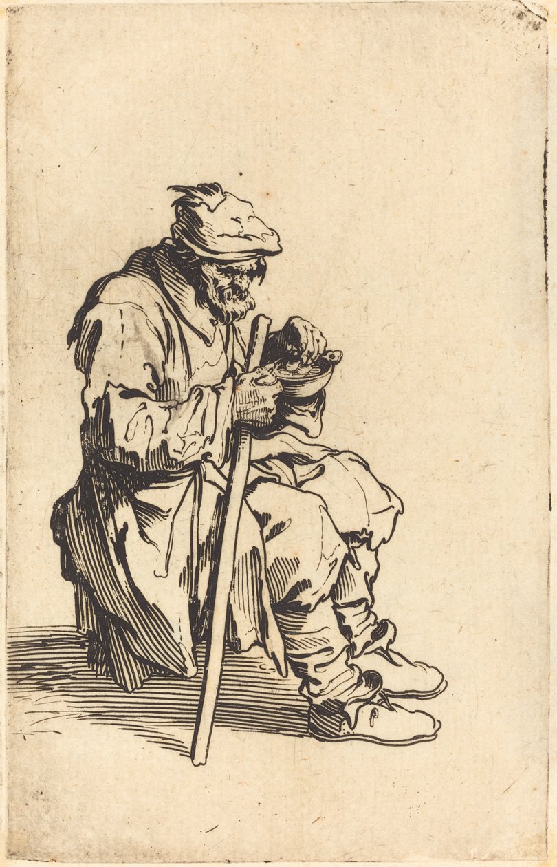Žebrácké pojídání, kolem roku 1622 od Jacques Callot