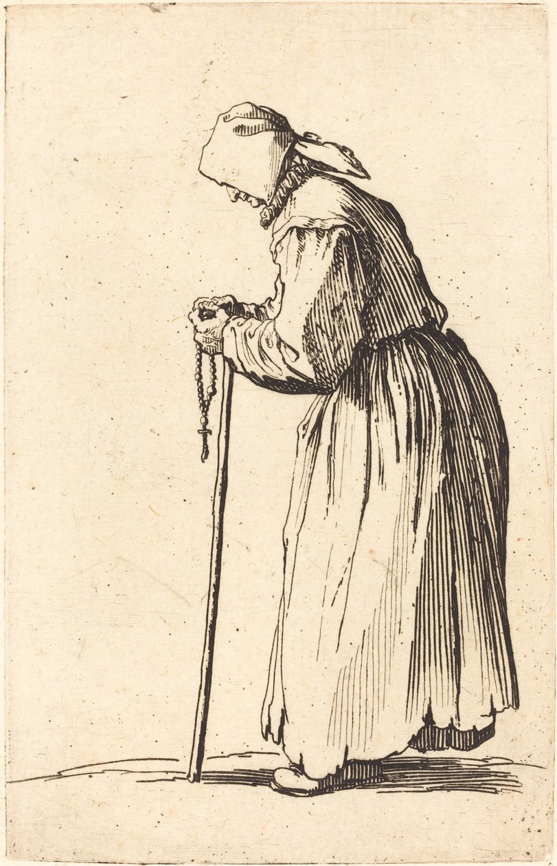 Žebrák s růžencem od Jacques Callot
