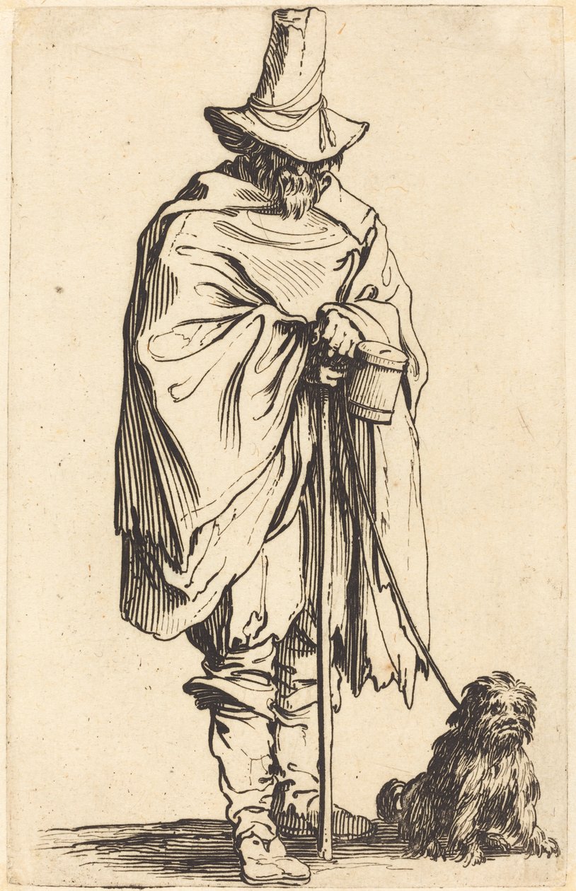 Žebrák se psem, kolem 1622 od Jacques Callot