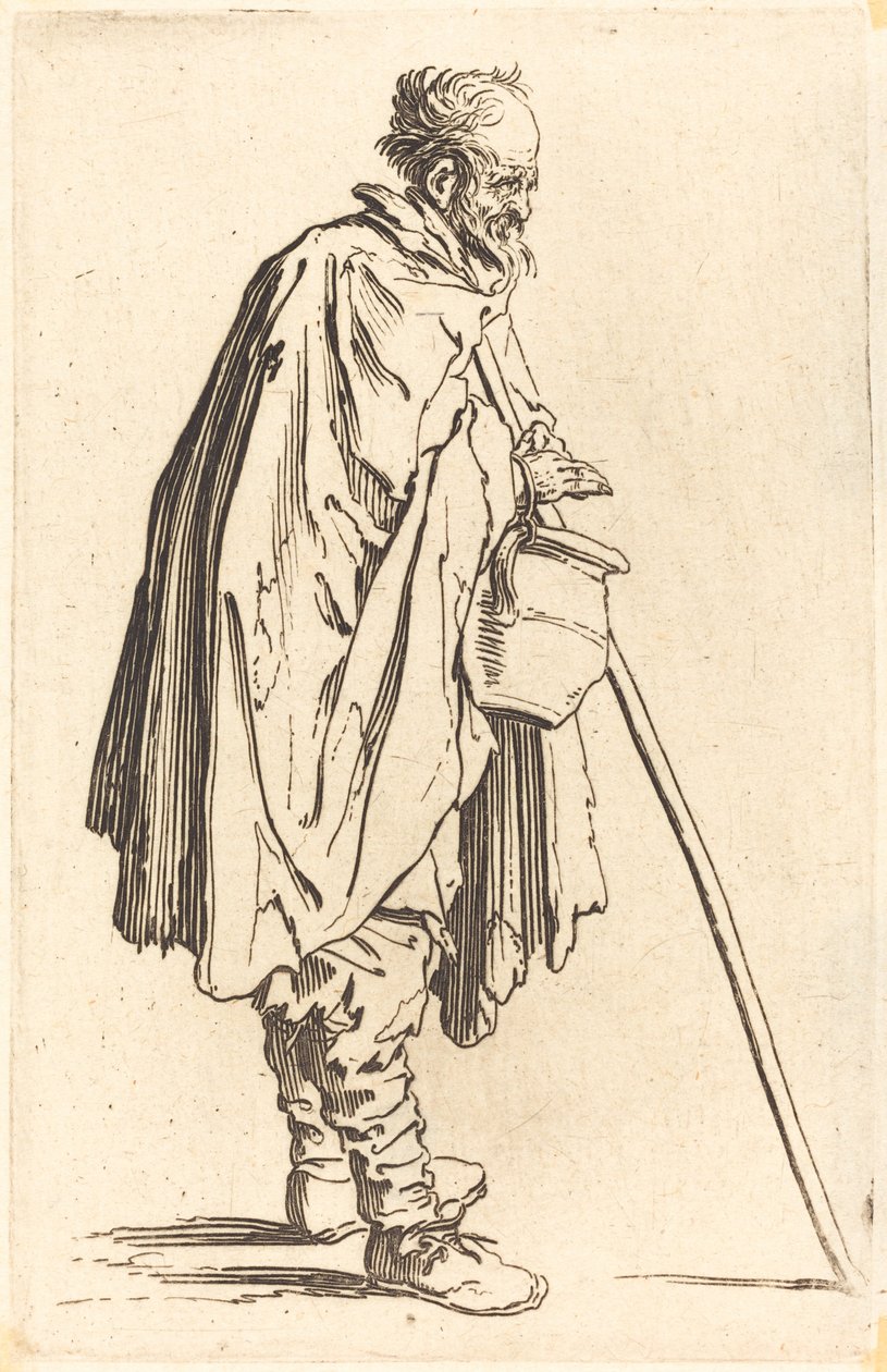 Žebrák s hrncem od Jacques Callot